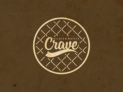 Crave cake food logo retro snack waffle
