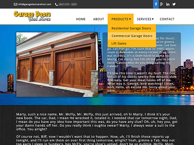 Garage Door Website black business clean dark design site web design white