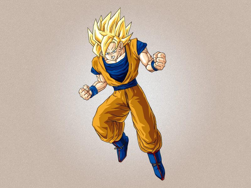 Goku Inking illustrator blob brush inking dragon ball z goku ai comic anime vector