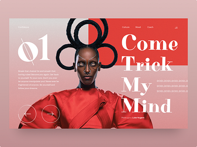 Replication of "Confidence by Vladimir Biondic" bold confidence redlove ui websitedesign