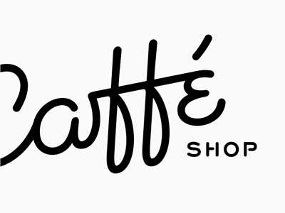 Caffè shop lettering ligature logo logotype process typography