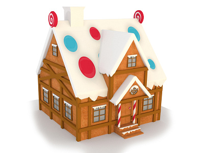 Gingerbread House 3D Model - Hansel & Gretel