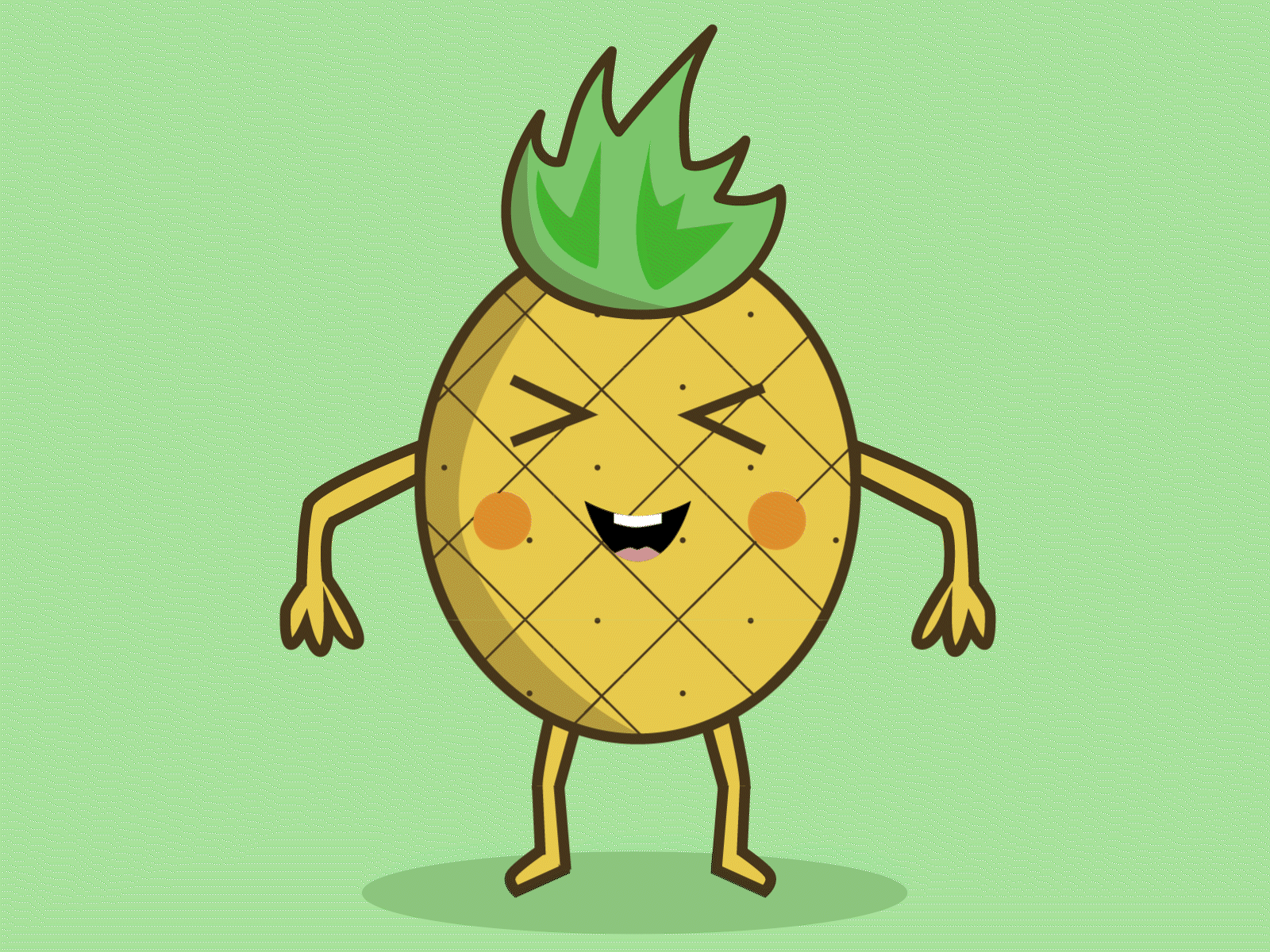 Dancing Pineapple animating animation character character rigging dancing duik fruit fruit character illustration pineapple pineapple character simple rigging