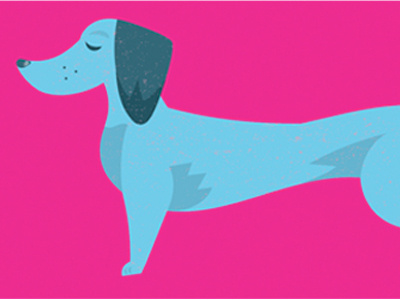 Blue Dachshund blue dog dachshund illustration sausage dog