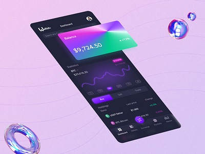 Crypto Wallet App UI Design crypto cryptocurrencywallet mobileapp mobiledesign ui uidesign wallet