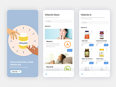 vitamin store app design mobile ui ux vitamin store