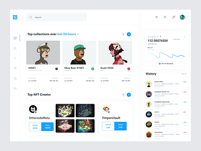 Dashboard NFT Marketplace - UX/UI Design