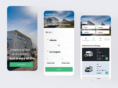 Motor homes Rental App Concept