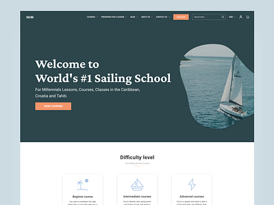 Sailing Web Site landing Page app design boat booking service design figma rent a boat sailing sky21 ui uidesign ux web design website design yacht