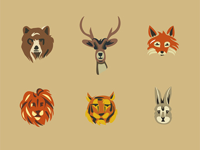 Wild animals animal bear deer fox lion rabbit tiger wild