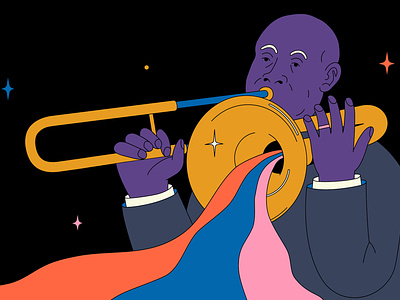 Jazz trumpeter artist concert entertainment festival illustration jazz man melody music orchestra trumpeter