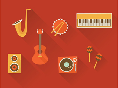 Music drum guitar music party piano vector
