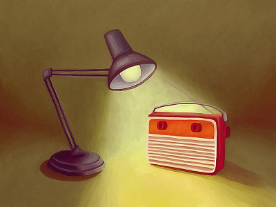 Radio lamp light music radio red retro vintage
