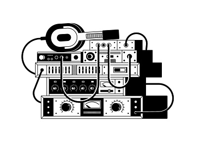 Amplifiers amplifier headphones illustration music vector