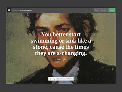 Medium quote creator big image buttons elements quote typography