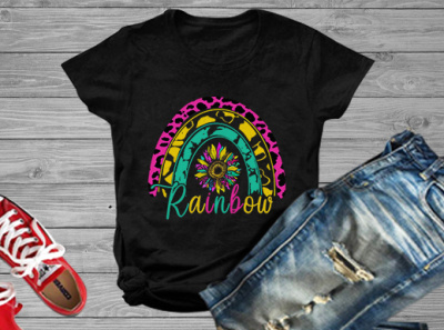 Rainbow Sublimation/Sunflower colorful sunflower design graphic design rainbow sublimation rainbow sunflower shirt sunflower sunflower png t shirt