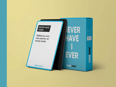 NEVER HAVE I EVER CARD GAME BY GAMEZONE branding cardgame design freelancer graphic design