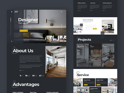 Interior studio flatrepair ui ux webdesign website