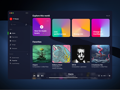 Music player for macOS interface player ui ux webdesign