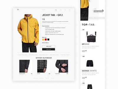 TAB.brand - e-commerce clothing store brandstore ecommerce onlineshop ui webdesign website