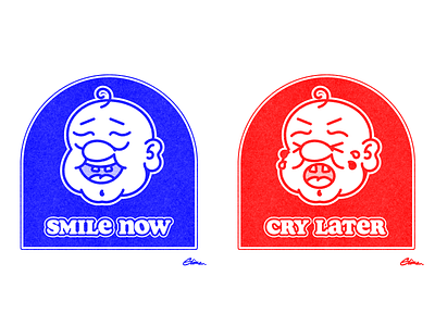 SMILE NOW, CRY LATER branding design illustration logo vector