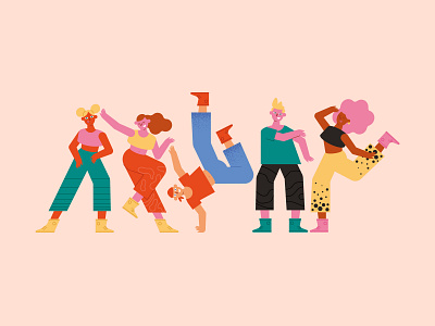 Dancing people design graphic design illustration vector