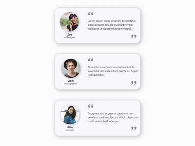 Daily UI 039 - Testimonials dailyui dailyui039 testimonials