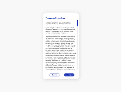 Daily UI 089 - Terms of Service daily ui dailyui dailyui089 terms of service ui design