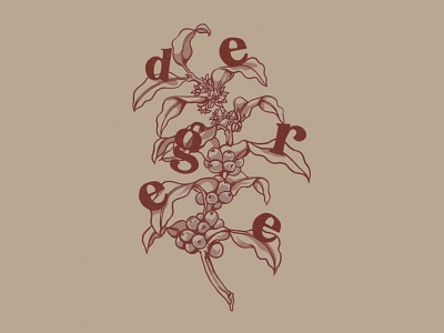 Leaf and beans coffee artwork design illustration outline