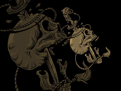 Detail Illustration t-shirt dark art