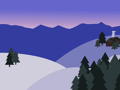 A Winter Sunset graphic design illustration vector