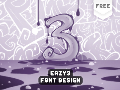 My Free Font - Eazy 3 dafont display download font free freebies graffiti typeface typography