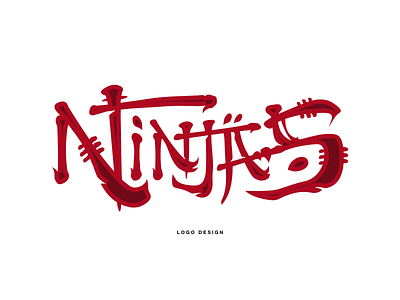 Ninja Logo asian chinese lettering logo movies ninja red traditional typography