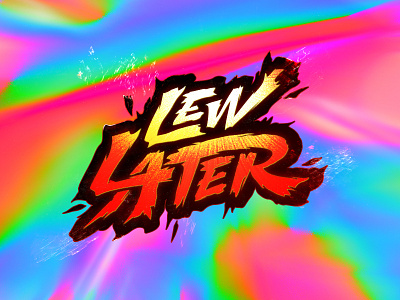 Lew Later Logo in Street Fighter style action custom fighter lettering lew later logo street fighter typography