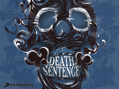 Death Sentence - Skull blue complex cool death design digital art experiment mo mox poster skull smoke white wish