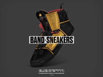 *Band Sneakers* band design gold kicks shoes sneakers