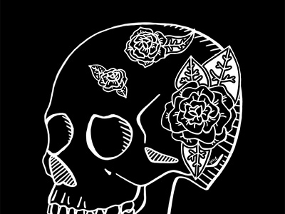 Skull and Flowers