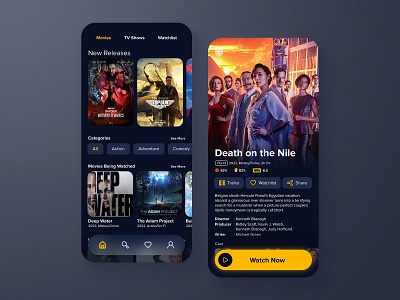 Movie Streaming App UI app concept design exploration film mobile movie product streaming tv ui