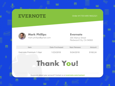 Evernote Receipt Dribbble