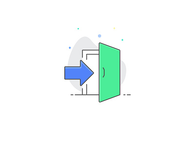 Login Page arrow color door icon illustration log in