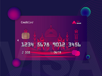 Cradit Card circle creditcard gradient icon illustration taj taj bank