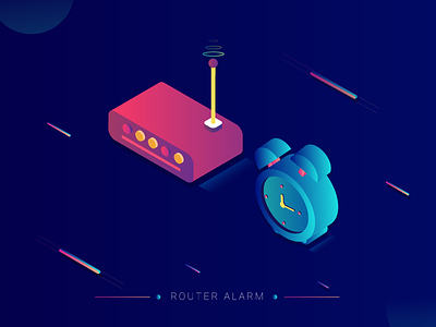 Router Alarm 3d alarm book color colorful design eye candy gradient graphic isometric router