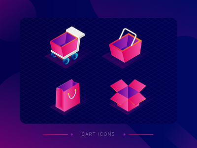 Cart Icon 3d cart cart colors gradient graph graphic icon icon design icon set isometric texture