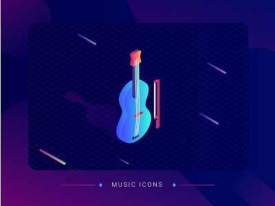 Music Icon 3d color colorful gradient illustration isometric music icon texture