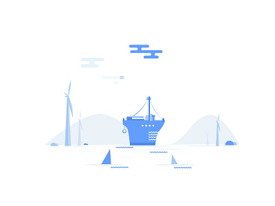 Sea Wind app branding clean graphic icon illustration sea wind theme web