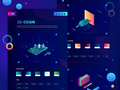 3d Esign Branding 3d behance branding card coloful gradient illustration pattern