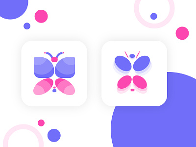 Butterfly App Icon ab app branding butterfly clean colors create icon illustration project testing