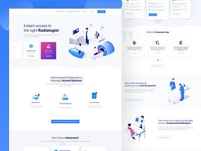 Landing Page 1x grapgic illustration isometric landing page medical care ui ux design web website design