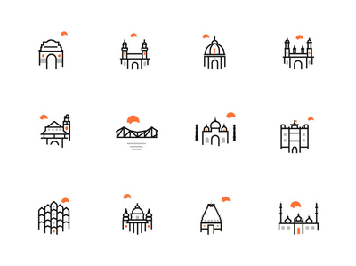 Indian Cities Icon delhi iconography icons icons pack icons set iconset india indian cites jaipur kolkata lakhnow mumbai tajmahal