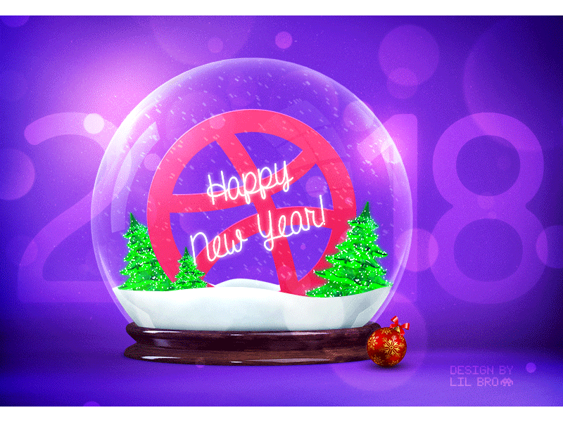 Happy New Year 2018 2018 animated gif happy new year snow snow globe
